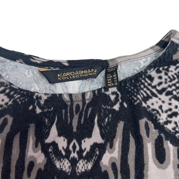 Kardashian Kollection Long Sleeve Cropped Top Animal Print Size L - Picture 10 of 13